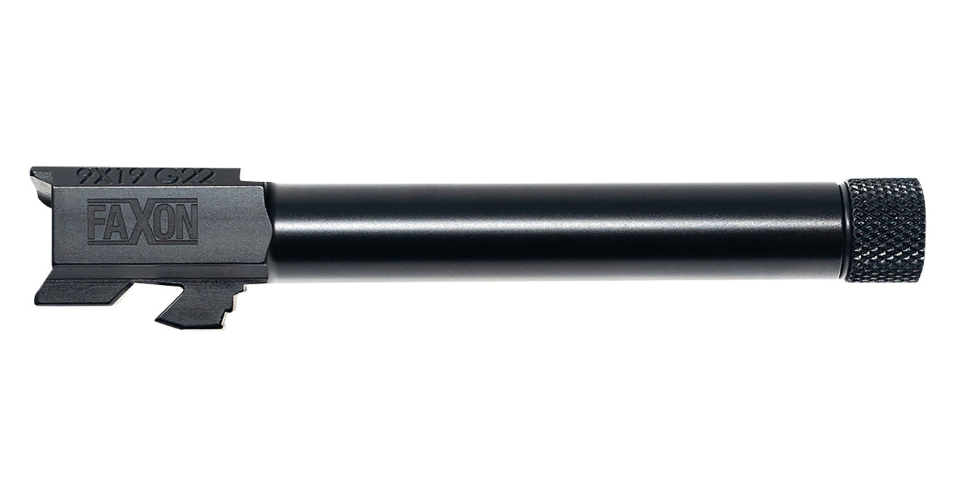 Faxon Firearms GA910N22NGQ-T Duty Series  9mm Luger Threaded Black Nitride Steel, Fits G22 Gen2-4