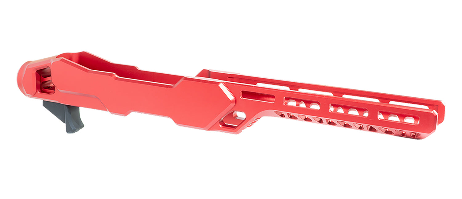 Timber Creek Outdoors ERC1022R Enforcer Rifle Chassis Red Aluminum Fits Ruger 10/22 Compatible w/ MSR Buffer Tubes