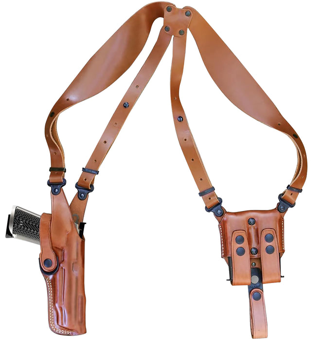 1791 Gunleather NSS1CBRVR  Optic Ready Shoulder Vertical Brown Fits 1911 Right Hand