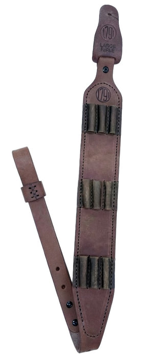 1791 Gunleather HNTASMRBRWA Hunt Ammo Sling Oiled Brown Leather 32" to 37" OAL