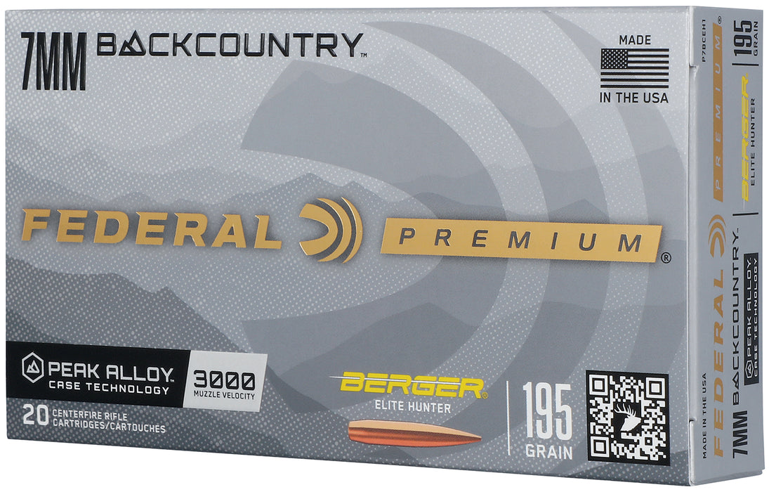 Federal P7BCEH1 BackCountry  7mm BC 195gr 20 Per Box/10 Case