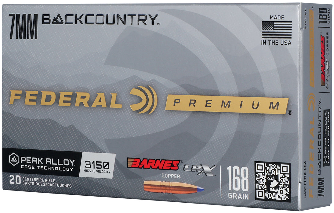 Federal P7BCLRX1 BackCountry  7mm BC 168gr 20 Per Box/10 Case