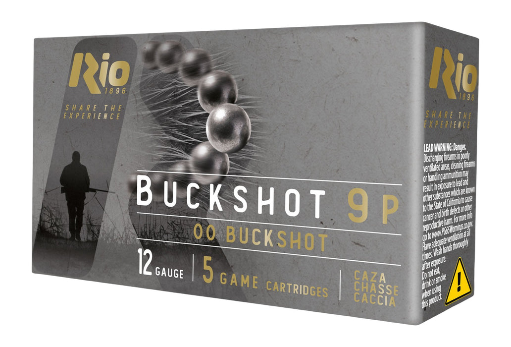 Rio Ammunition RB129   12Gauge 2.75" 00 Buck Shot 5 Per Box/50 Case