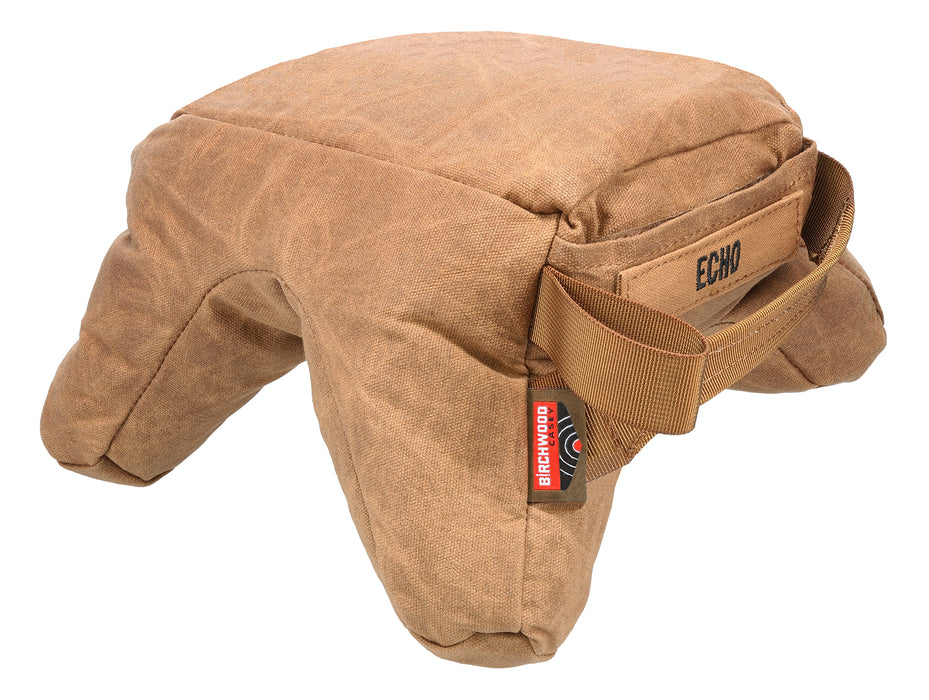 Birchwood Casey BC-BAG-SSEU Steady-Shot Echo Bag Heavyweight Prefilled Tan Wax Canvas Front and Rear Bag
