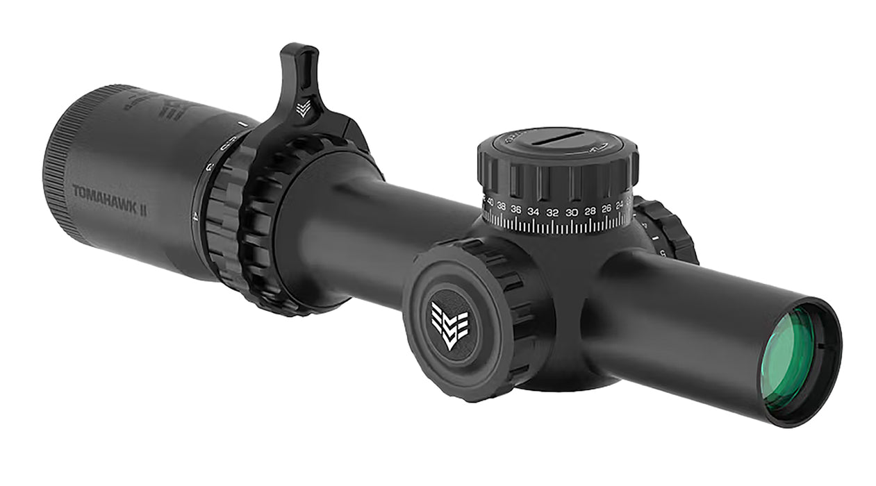 Swampfox Optics THK14241RB Tomahawk II  Black 1-4x24mm 30mm Tube BDC Red Reticle