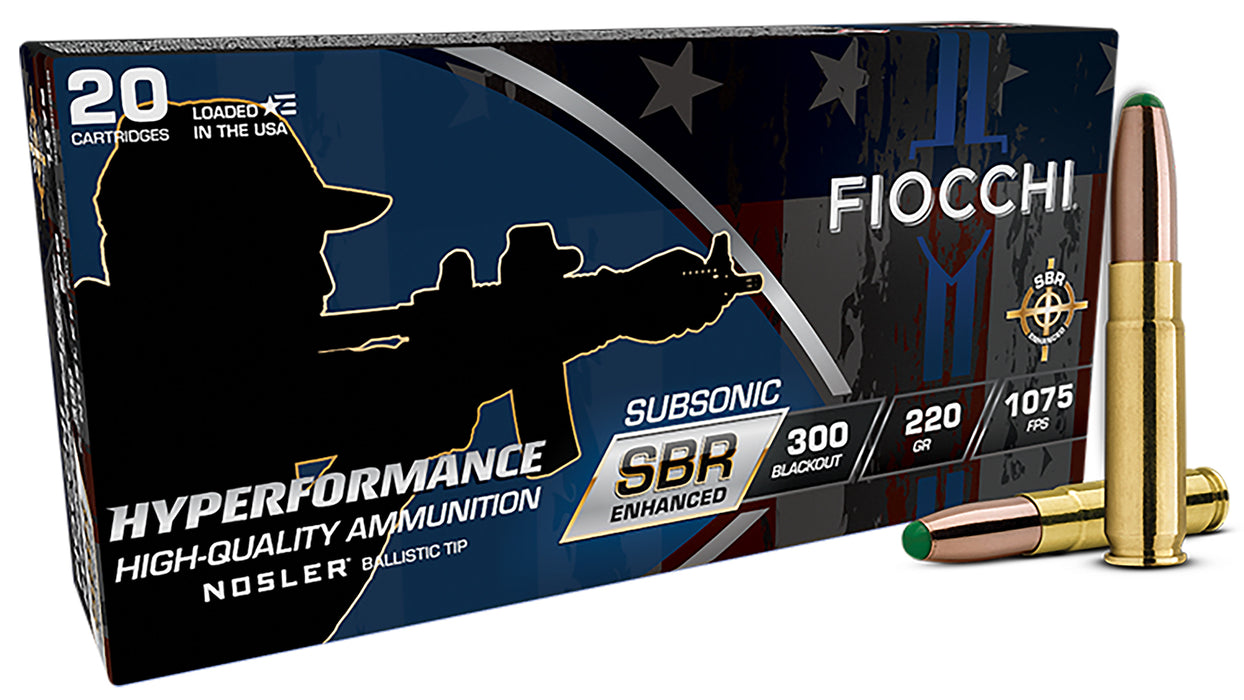 Fiocchi 300BKSBS Hyperformance  300Blackout 220gr Nosler BT 20 Per Box/10 Case