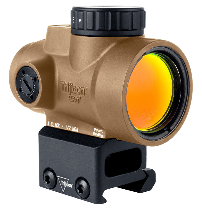 Trijicon 2200348 MRO SD  Coyote Tan 1x25mm 2 MOA Green Dot Reticle Full Co-Witness Mount