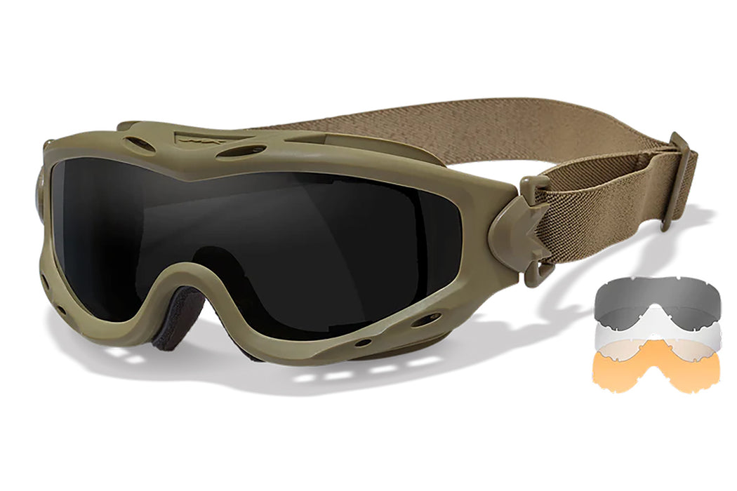 Wiley X SP293T Spear Goggles Smoke Gray/Clear/Light Rust Lens Tan Frame