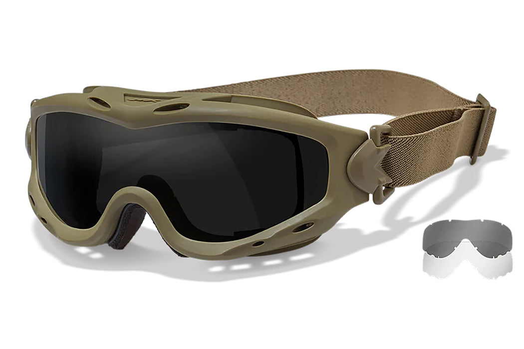 Wiley X SP29T Spear Goggles Smoke Gray Lens Polycarbonate Tan Frame