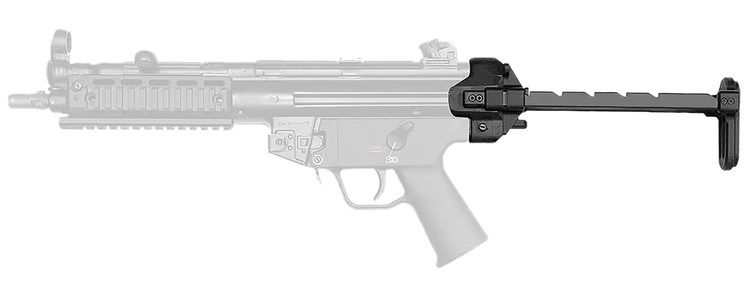 B&T Firearms BT200590 HK MP5  Black Steel/Aluminum Telescoping Collapsible, Fits H&K MP5 Retractable