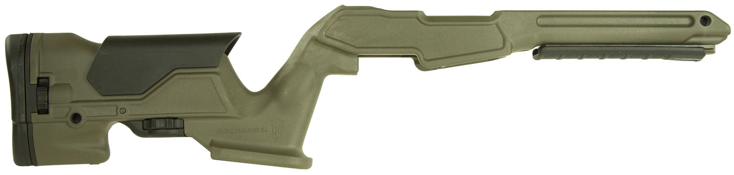 Archangel AAP1022OD Precision Stock  OD Green Synthetic Fixed with Adjustable Cheek Riser for Ruger 10/22