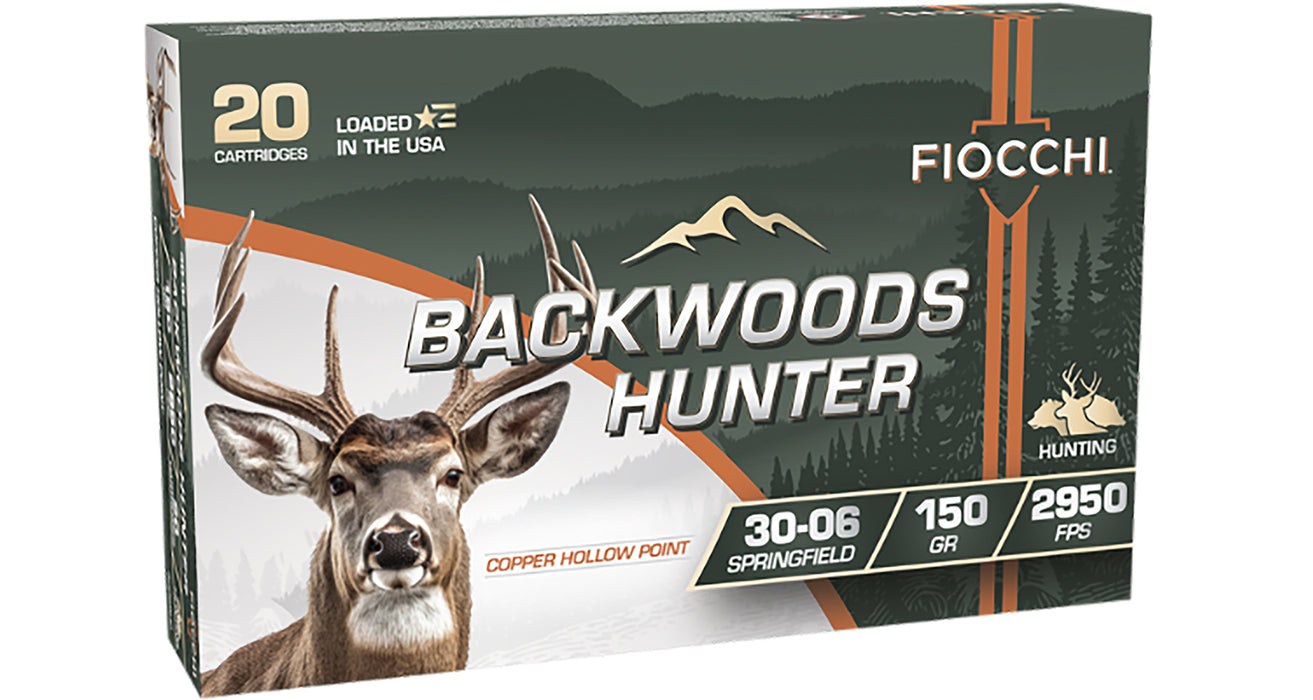 Fiocchi 3006BHC Backwoods Hunter  30-06Springfield 150gr Copper Hollow Point 20 Per Box/10 Case