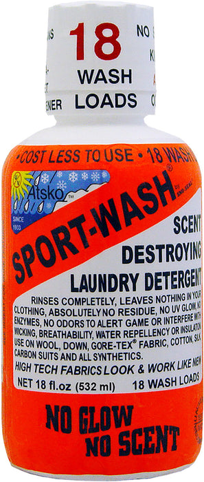 Atsko 1338 Sport Wash Laundry Detergent 18oz 18 Loads