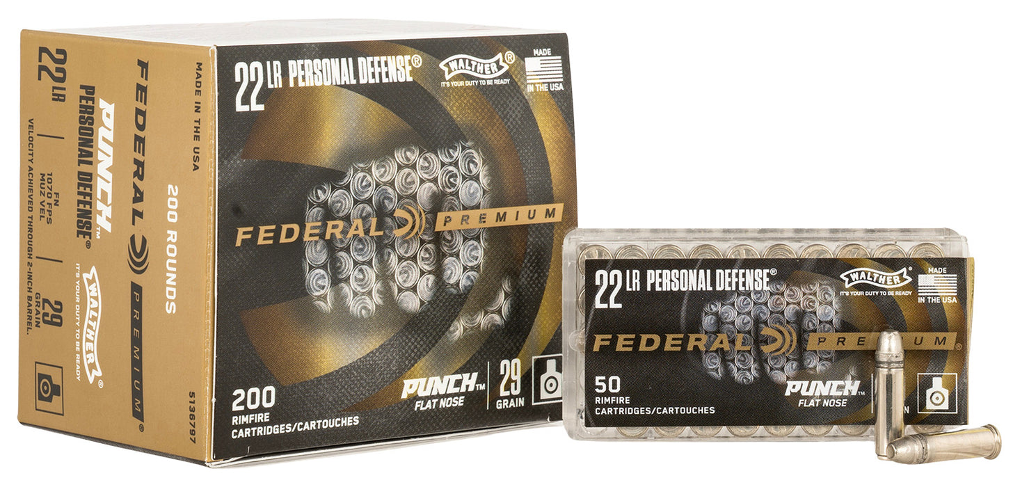 Walther Arms PD22L1 Punch  22LR Flat Nose 200 Per Box/10 Case
