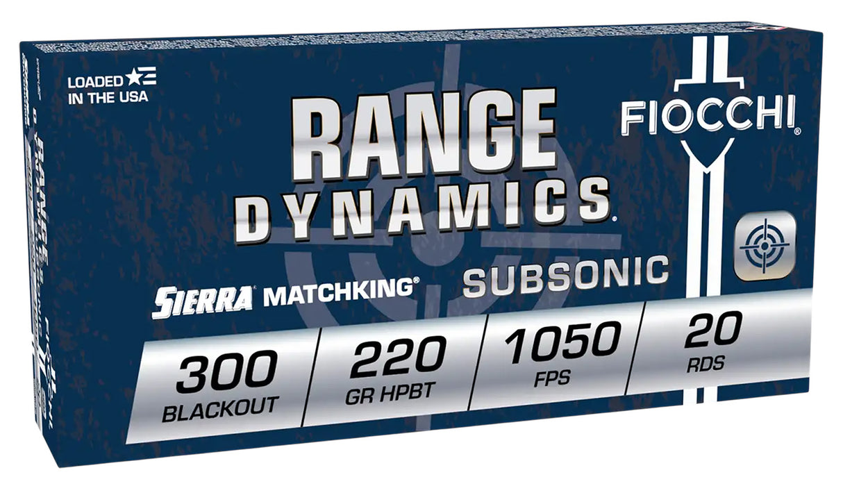 Fiocchi 300BLKSUB   300Blackout 220gr Hollow Point Boat Tail 20 Per Box/10 Case