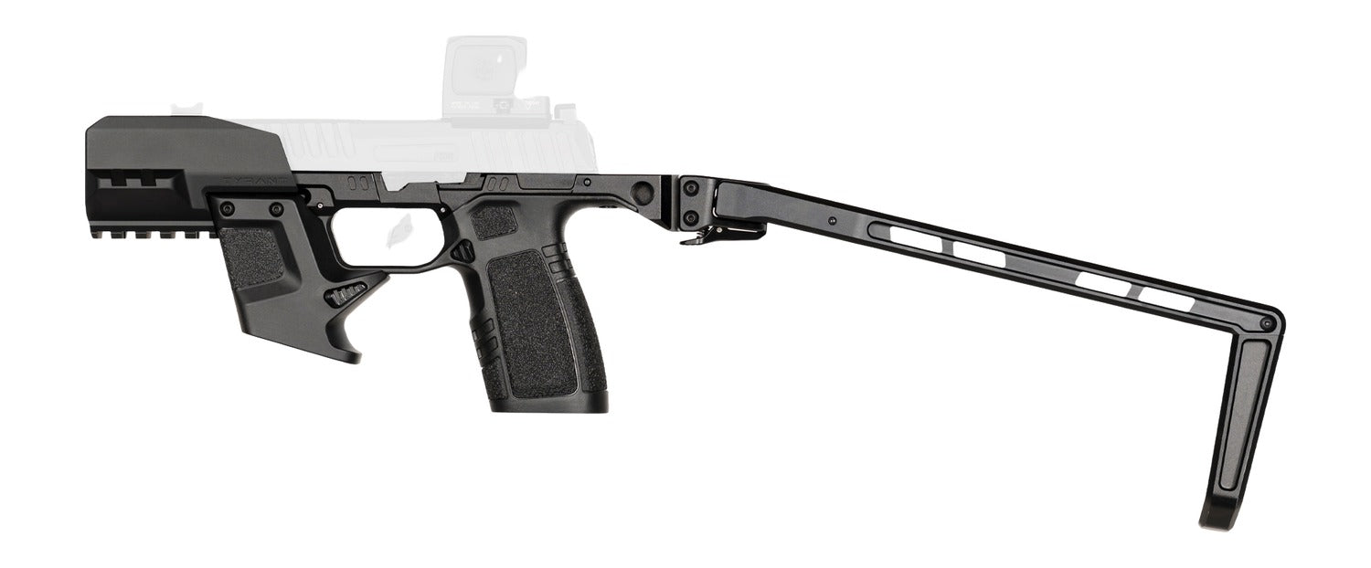Tyrant CNC TDP365TWSBLK   Black Aluminum/Polymer Folding Fits Sig P365