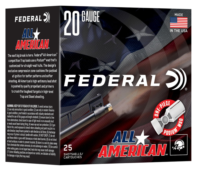 Federal FAA207.5   20Gauge 2.50" 7/8oz 7.5Shot 25 Per Box/10 Case