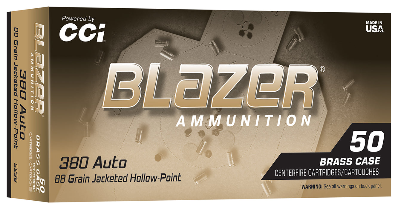 CCI 5238 Blazer  380ACP 98gr Jacketed Hollow Point 50/Box