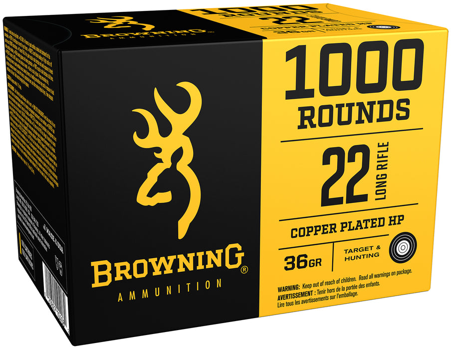 Browning Ammo B194122000 BPR Performance Rimfire  22LR 36gr Plated Hollow Point 1000 Per Box/2 Case