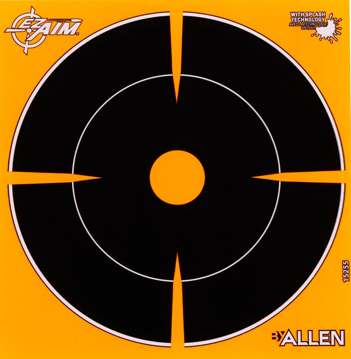 Allen 15255 EZ Aim Splash Adhesive Target Black/Orange Paper 12PK