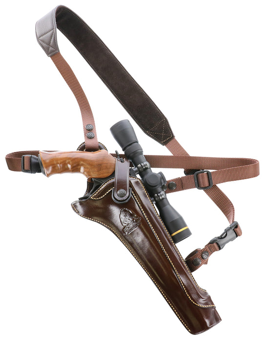 Galco KH130H Kodiak Hunter Chest Holster Havana Brown Leather Shoulder/Torso Strap Fits S&W N Frame Fits Ruger Blackhawk 7.50" Right Hand