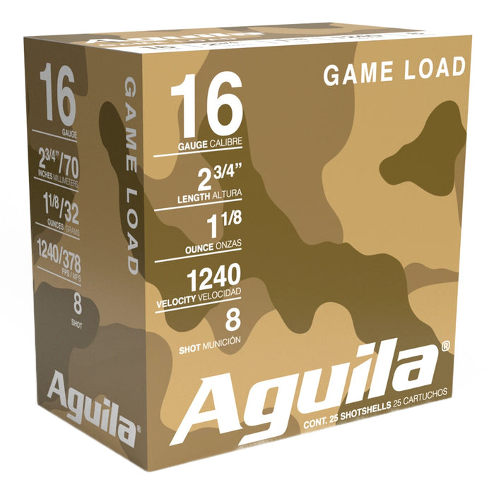 AGUILA 1CHB1608 GAME     16G 2.75 #8  11/8OZ 25/10