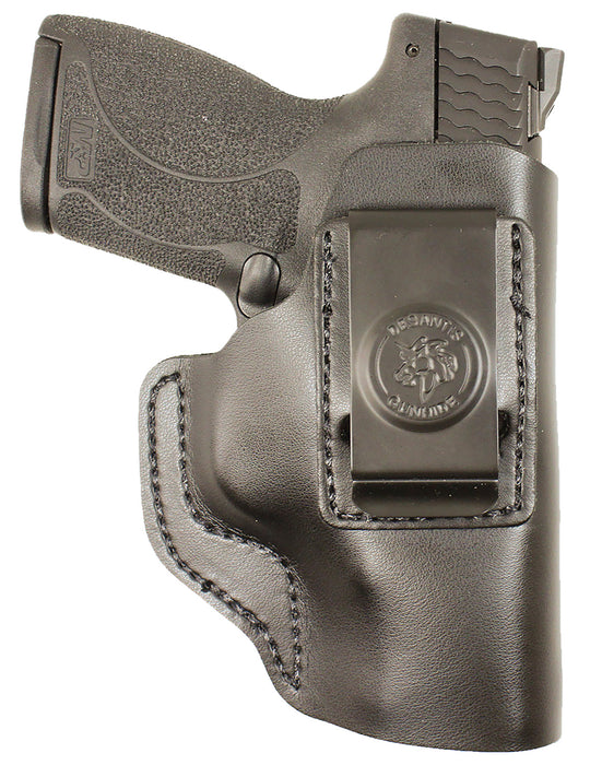 DeSantis Gunhide 031BA5EZ0 Insider  IWB Black Leather Belt Clip Fits S&W M&P 45/Shield M2.0 9/40 Right Hand