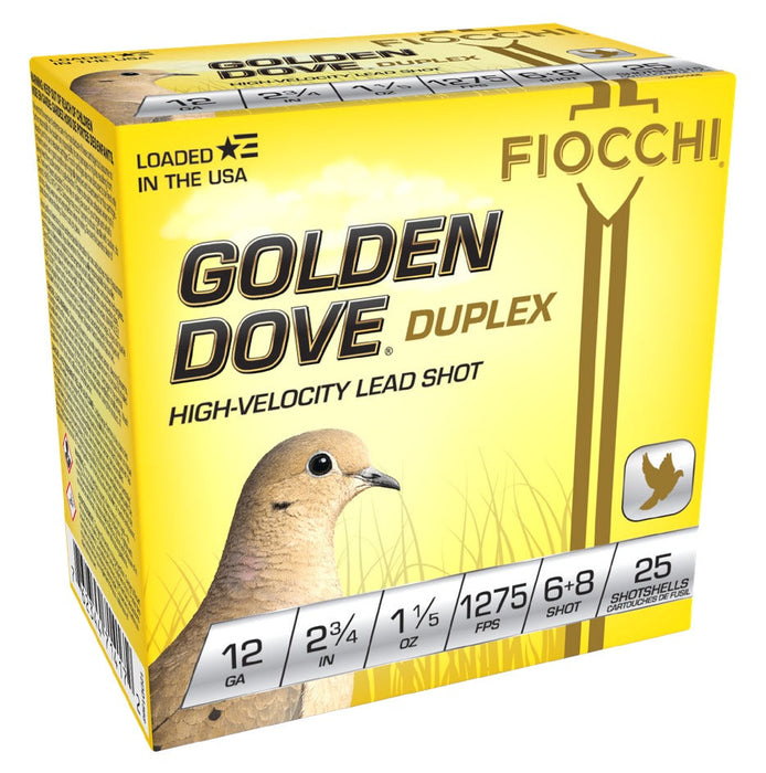 Fiocchi 12DD1568 Golden Dove 12Gauge 2.75" 1 1/5oz 6/8Shot