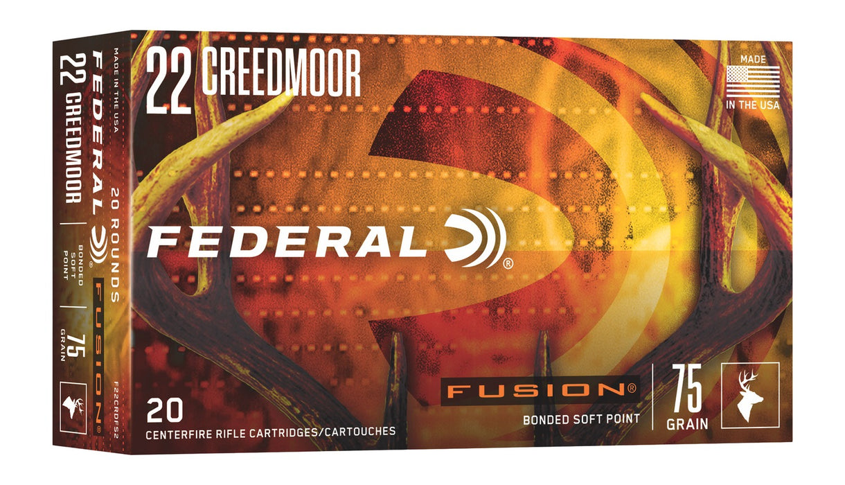 Federal F22CRDFS2 22Creedmoor 75gr Fusion Soft Point