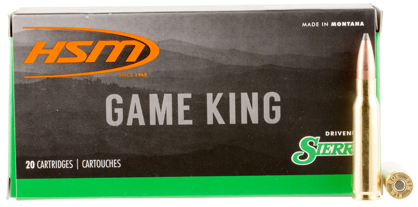 HSM 30841N Game King  308 Win 150 gr Sierra GameKing Spitzer Boat-Tail (SGSBT) 20 Bx/25 Cs