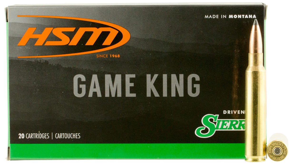 HSM 358WIN1N Game King  358 Win 225 gr Sierra GameKing Spitzer Boat-Tail (SGSBT) 20 Per Box/25 Cs