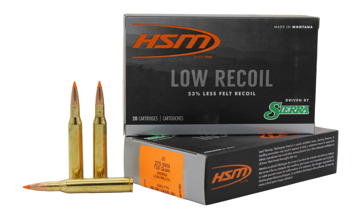 HSM 27014N Low Recoil  270 Win 130 gr Orange Polymer Tip 20 Per Box/ 20 Case