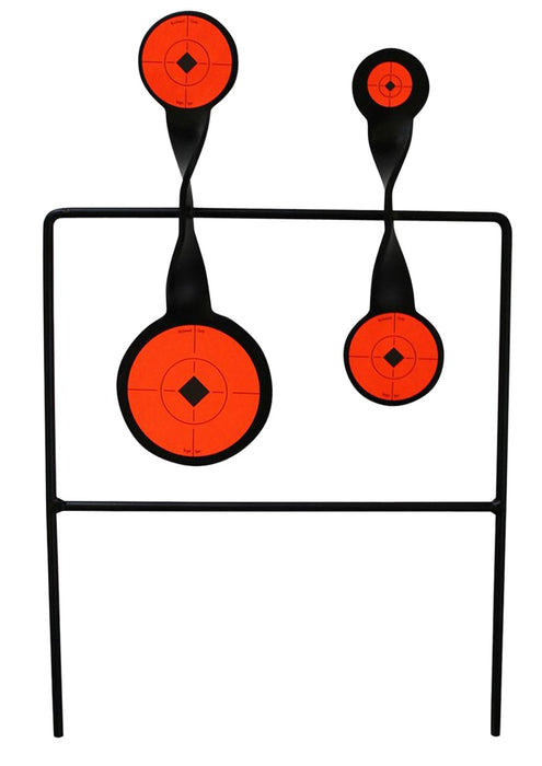 Birchwood Casey 46422 World of Targets Duplex Rimfire Pistol/Rifle AR500 Steel Black/Orange Bullseye Illustration Impact Enhancement Motion