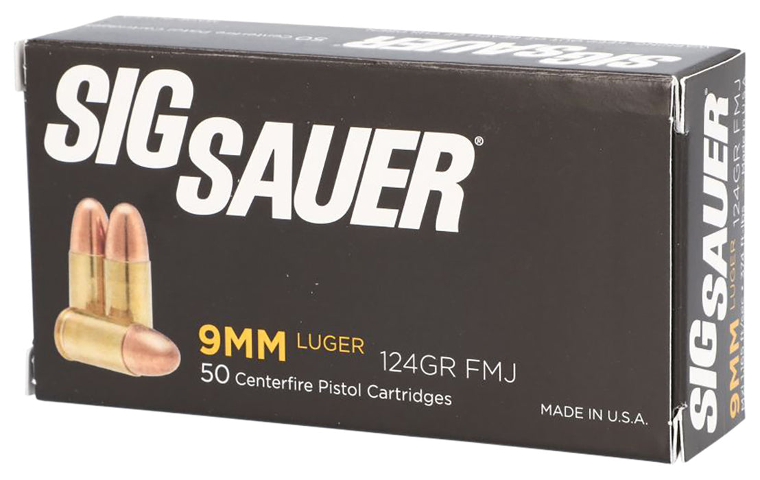 Sig Sauer E9MMB250 Elite Ball  9mm Luger 124 gr 1165 fps Full Metal Jacket (FMJ) 50 Bx/20 Cs