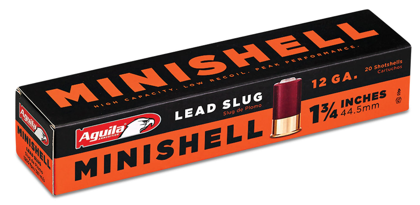 Aguila 1C128974 Minishell  12 Gauge 1.75" 7/8 oz Slug Shot 20 Per Box/25 Cs