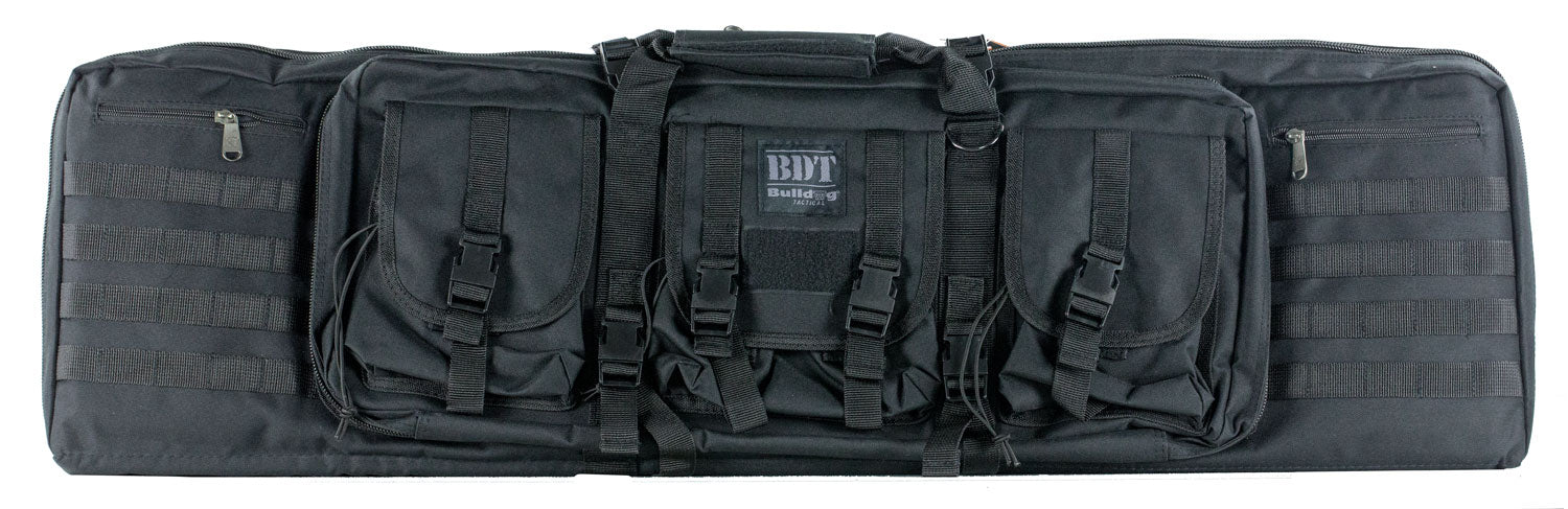 Bulldog BDT6043B BDT Tactical Double 43" Black Nylon, 3 Accessory Pockets, Deluxe Padded Backstraps, Lockable Zipper, Padded Internal Divider