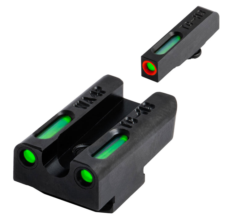 TruGlo TG13WA4PC TFX Pro  Black | Green Tritium & Fiber Optic Orange Outline Front Sight Green Tritium & Fiber Optic Rear Sight