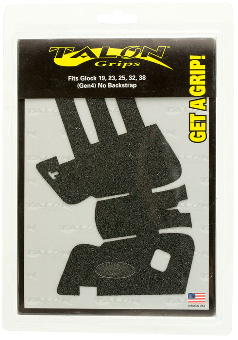 Talon Grips 110G Adhesive Grip  Compatible w/Glock 19/23/25/32/38 Gen4 w/No Backstrap, Black Textured Granulate