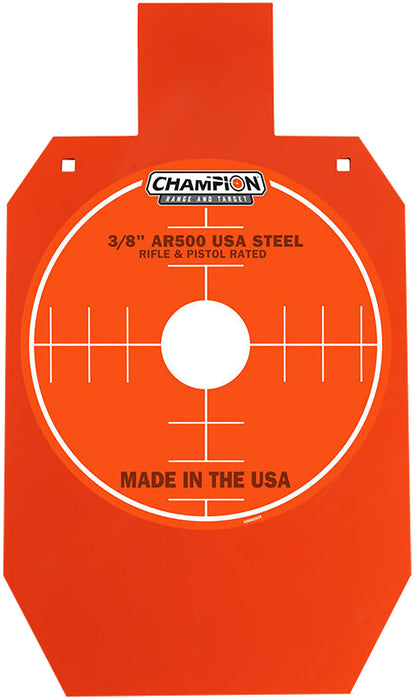Champion Targets 44906 Center Mass  Pistol/Rifle Gray AR500 Steel 33% IPSC Silhouette 0.38" Thick Hanging
