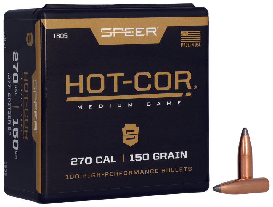 Speer 1605 Hot-Cor  277 Cal .28 150 gr Spitzer Soft Point 100 Per Box/ 5 Case