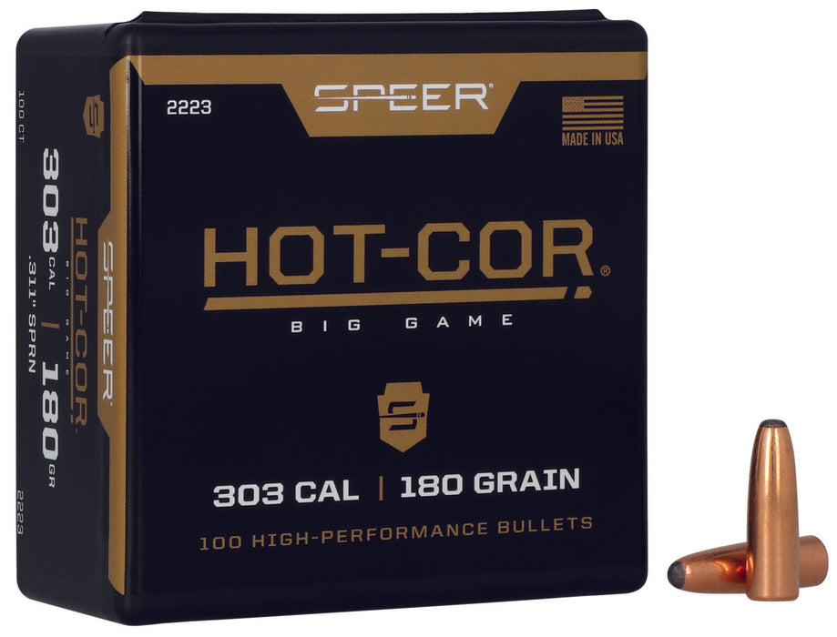 Speer 2223 Hot-Cor  303 Cal .311 180 gr Soft Point Round Nose 100 Per Box/ 5 Case