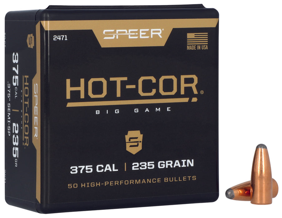 Speer 2471 Hot-Cor  375 Cal .375 235 gr Semi Spitzer Soft Point 50 Per Box/ 5 Case