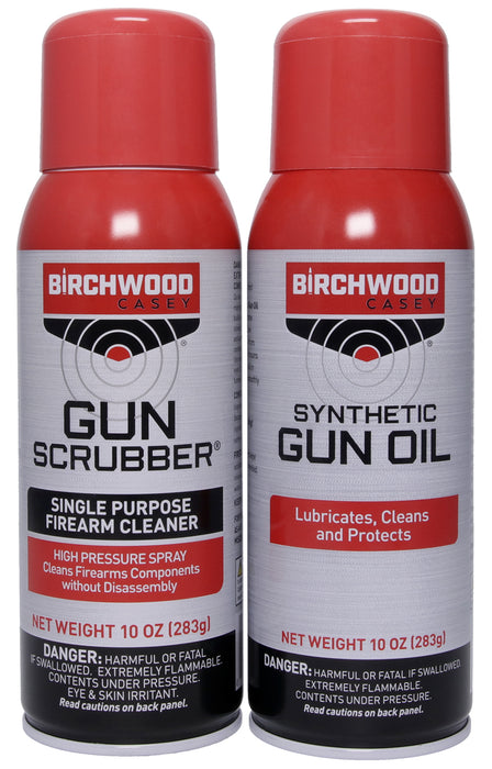 Birchwood Casey 33302 Gun Scrubber & Synthetic Gun Oil Combo Pack 10 oz. Aerosol Can 2 Pack