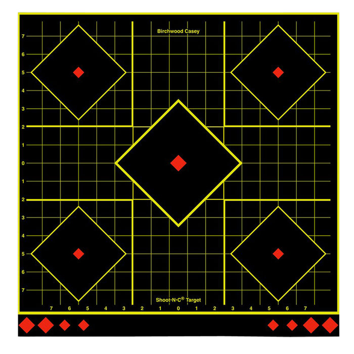 Birchwood Casey 34175 Shoot-N-C Reactive Target Self-Adhesive Paper Multi Color 17.75" 5-Diamond 5 Pack