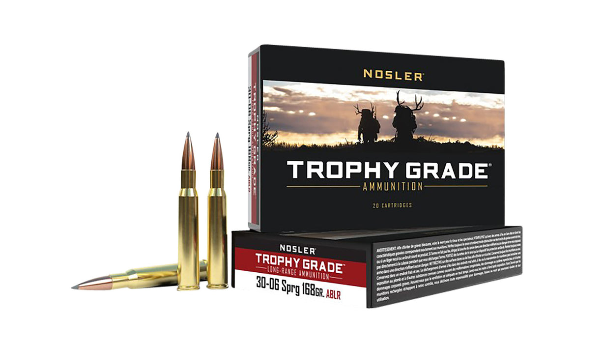 Nosler 60102 Trophy Grade Long-Range  30-06 Springfield 168 gr 2800 fps Nosler Spitzer AccuBond-Long Range (SABLR) 20 Bx/10 Cs