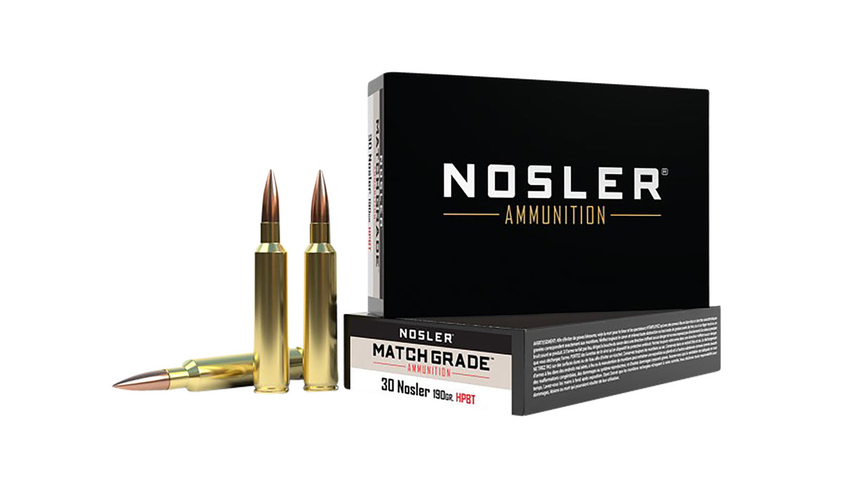 Nosler 60029 Match Grade  30 Nosler 190 gr 3050 fps Custom Competition Hollow Point Boat-Tail (CCHPBT) 20 Bx/10 Cs