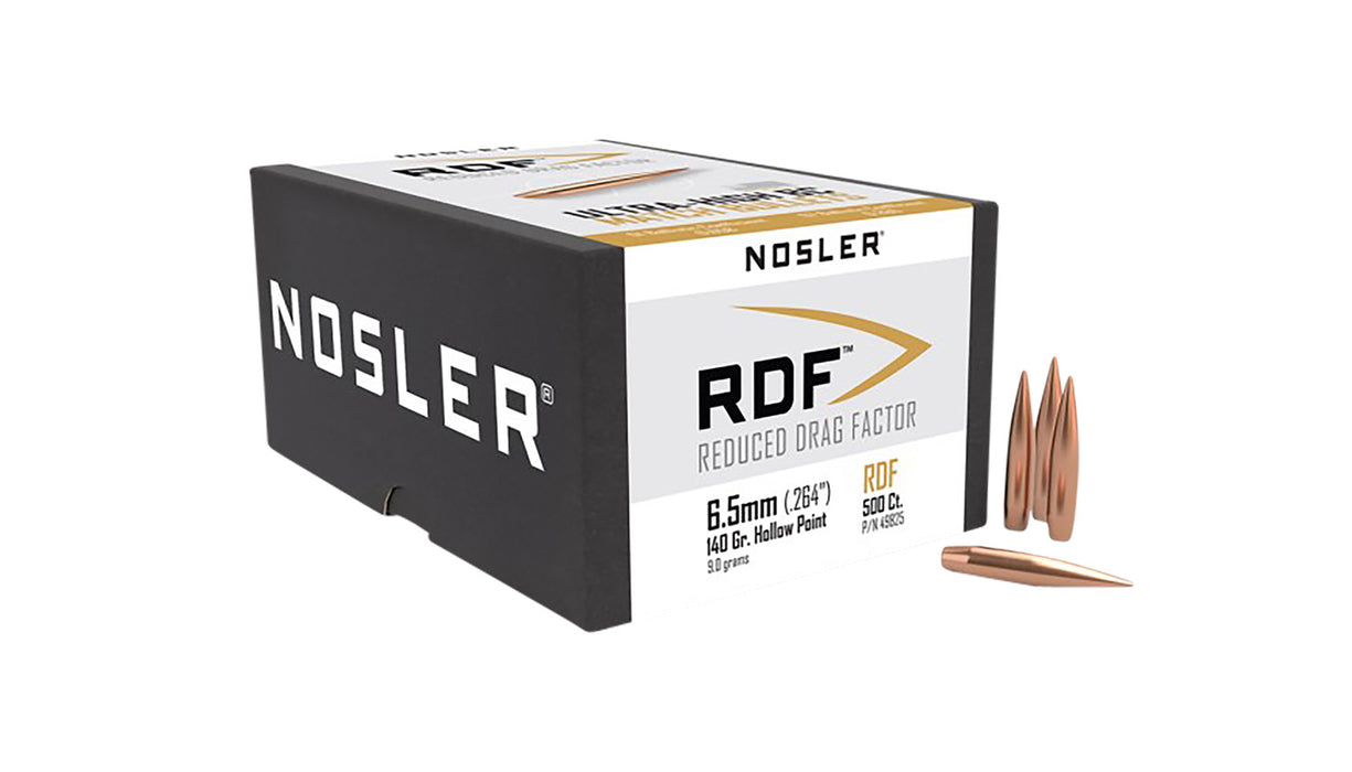 Nosler 49825 RDF Match 6.5 Creedmoor .264 140 gr Hollow Point Boat Tail/ 500 Per Box