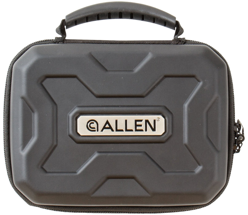 Allen 827 EXO  Handgun Case Black Polymer, Molded Carry Handle, Egg Crate Foam & Lockable Zippers 7" x 5.25"