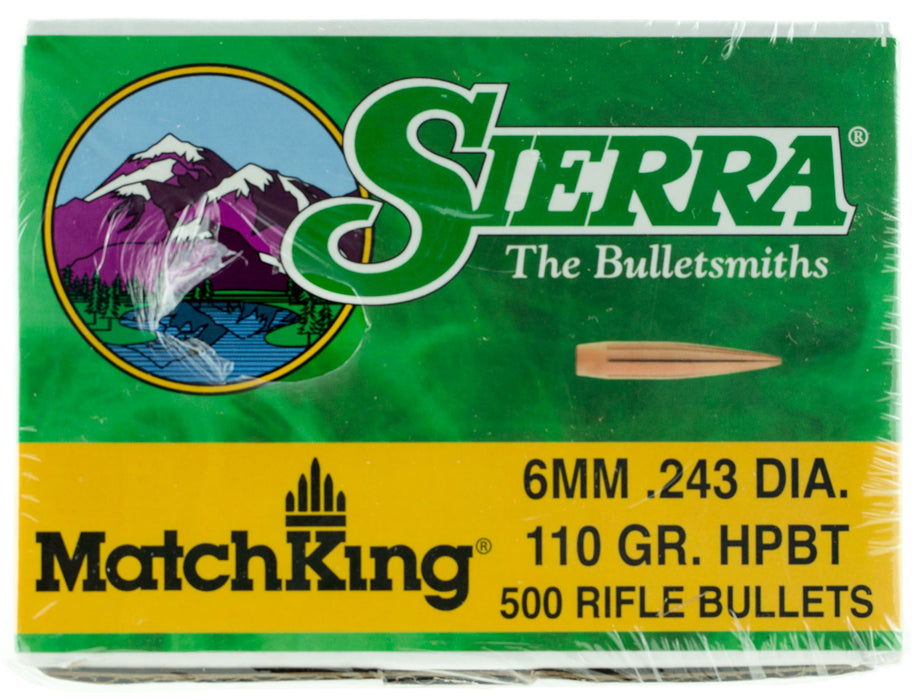 Sierra 1575C MatchKing  6mm .243 110 gr Hollow Point Boat Tail/ 500 Per Box