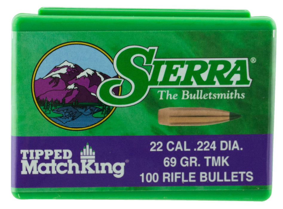 Sierra 7169 Tipped MatchKing  .22 Cal .224 69 gr Tipped MatchKing/ 100 Per Box